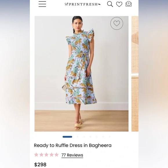 New without tags Printfresh "Ready to Ruffle" in Bagheera print size small - Picture 5 of 9